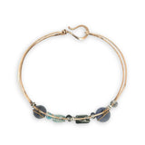 labradorite aquamarine iolite apatite gemstones in sterling silver and brass twist wires hammered bronze cuff bracelet