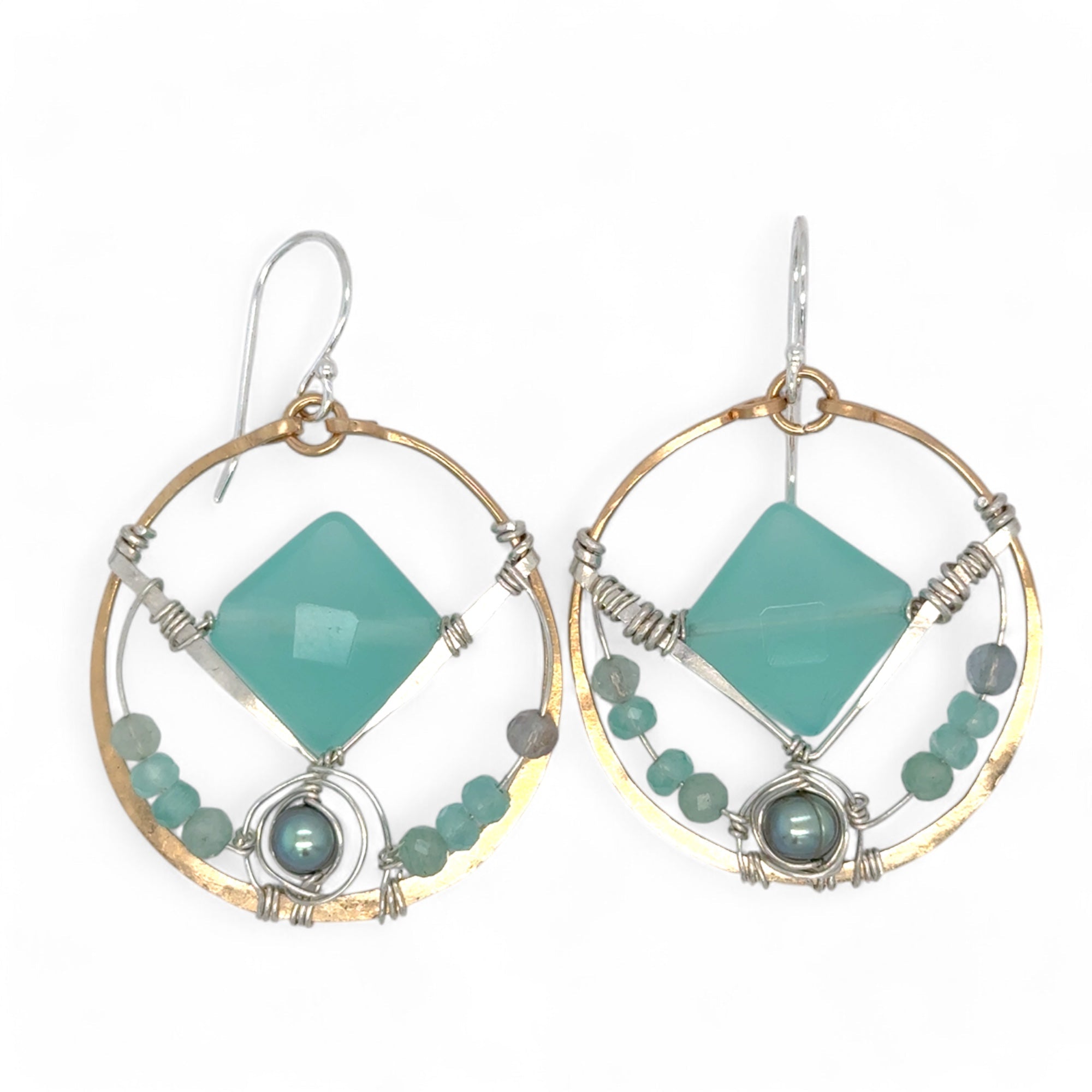 Sea Foam Chalcedony Hoop Earrings E84151 - Art by any Means Jewelryproduct_