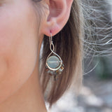 Handmade drop earrings featuring serpentine gemstones, by Art by any Means Jewelry