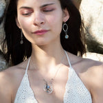 Silver Motif Labradorite Hoop Earrings E82696 - Art by any Means Jewelryproduct_