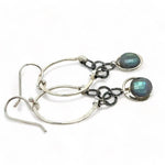 Silver Motif Labradorite Hoop Earrings E82696 - Art by any Means Jewelryproduct_