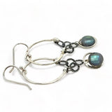Silver Motif Labradorite Hoop Earrings E82696 - Art by any Means Jewelryproduct_