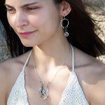 Silver Motif Labradorite Hoop Earrings E82696 - Art by any Means Jewelryproduct_