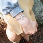 Handmade hammered sterling silver cuff bracelet with freshwater pearls, by Art by any Means Jewelry