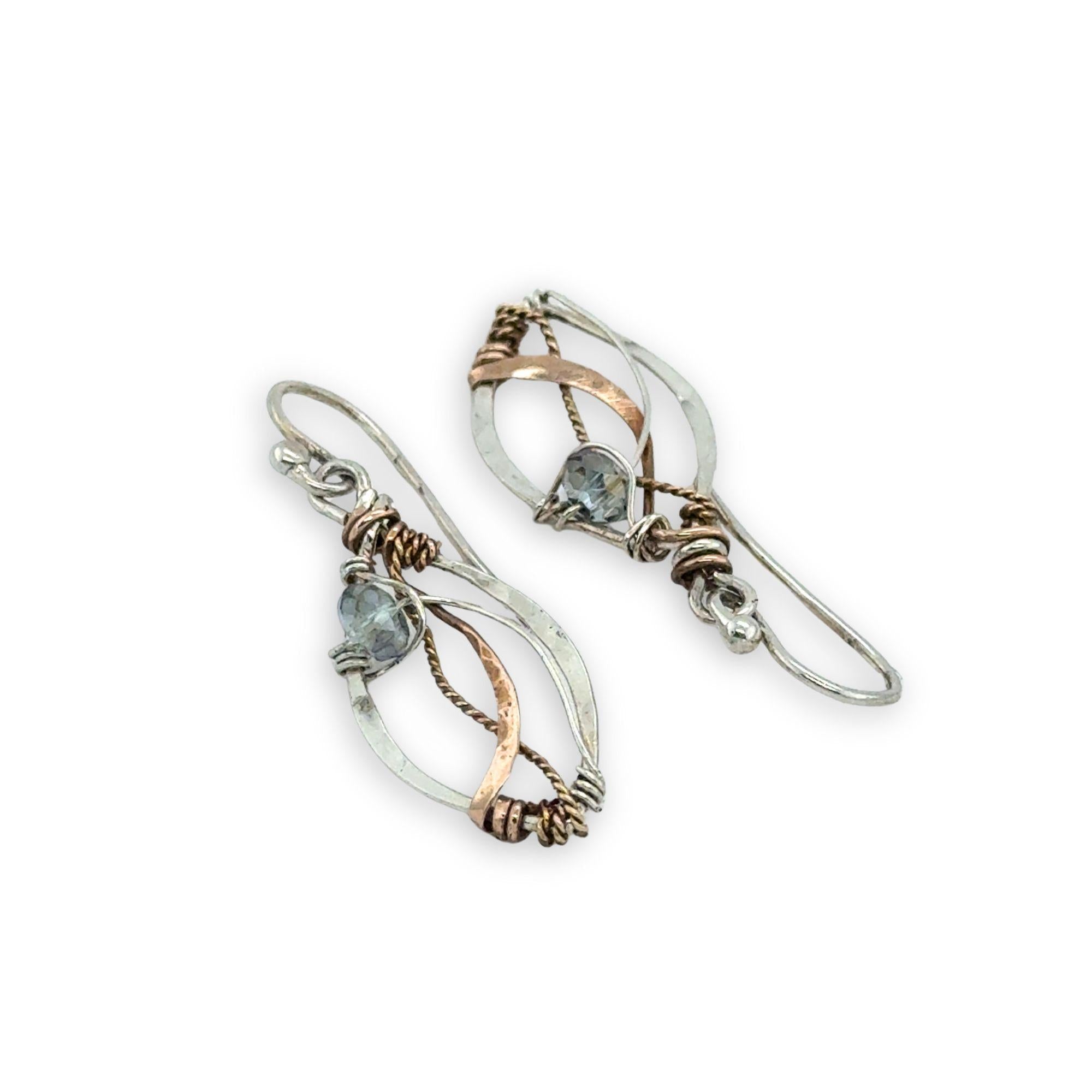 Small Leaves Crystal Earrings - Art by any Means Jewelryproduct_