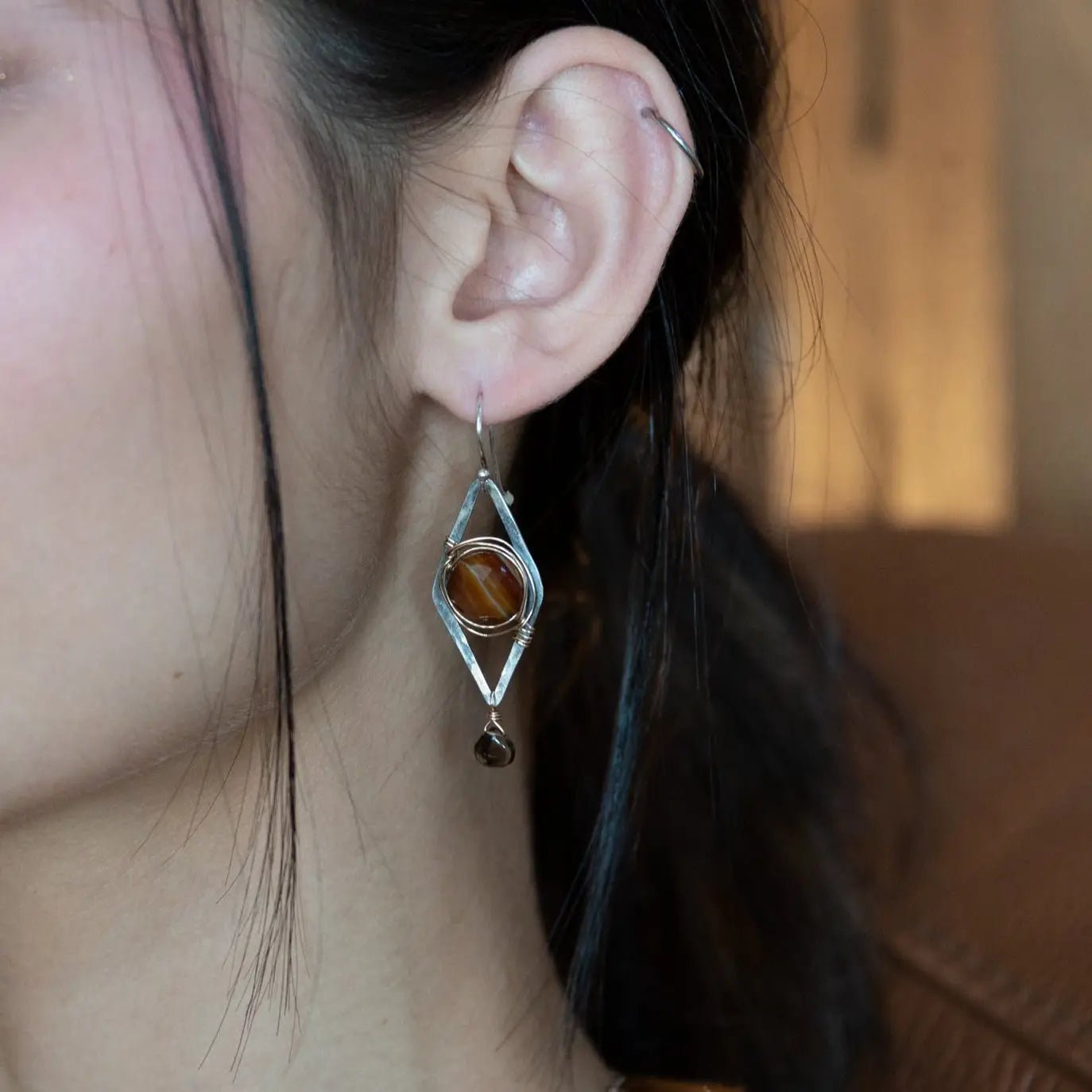 Smoking Ember Agate Earrings E83585 - Art by any Means Jewelryproduct_
