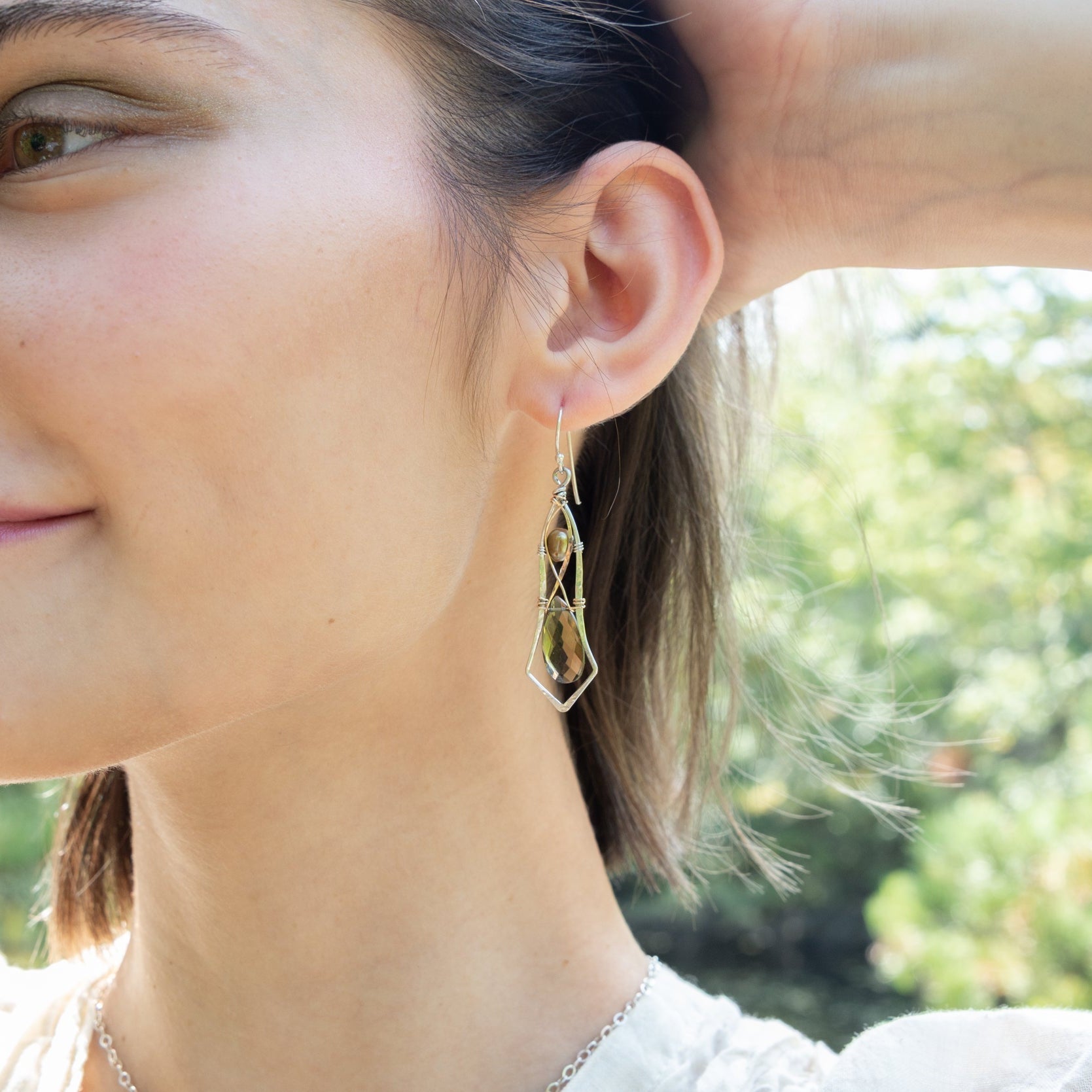 Smoky Quartz Flute Drop Earrings - Art by any Means Jewelry#product_