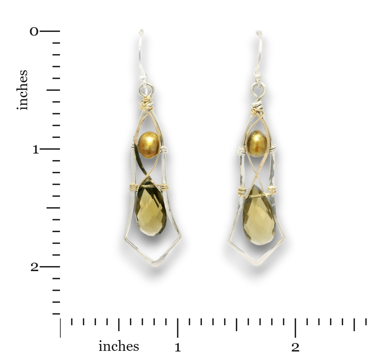 Smoky Quartz Flute Drop Earrings - Art by any Means Jewelryproduct_
