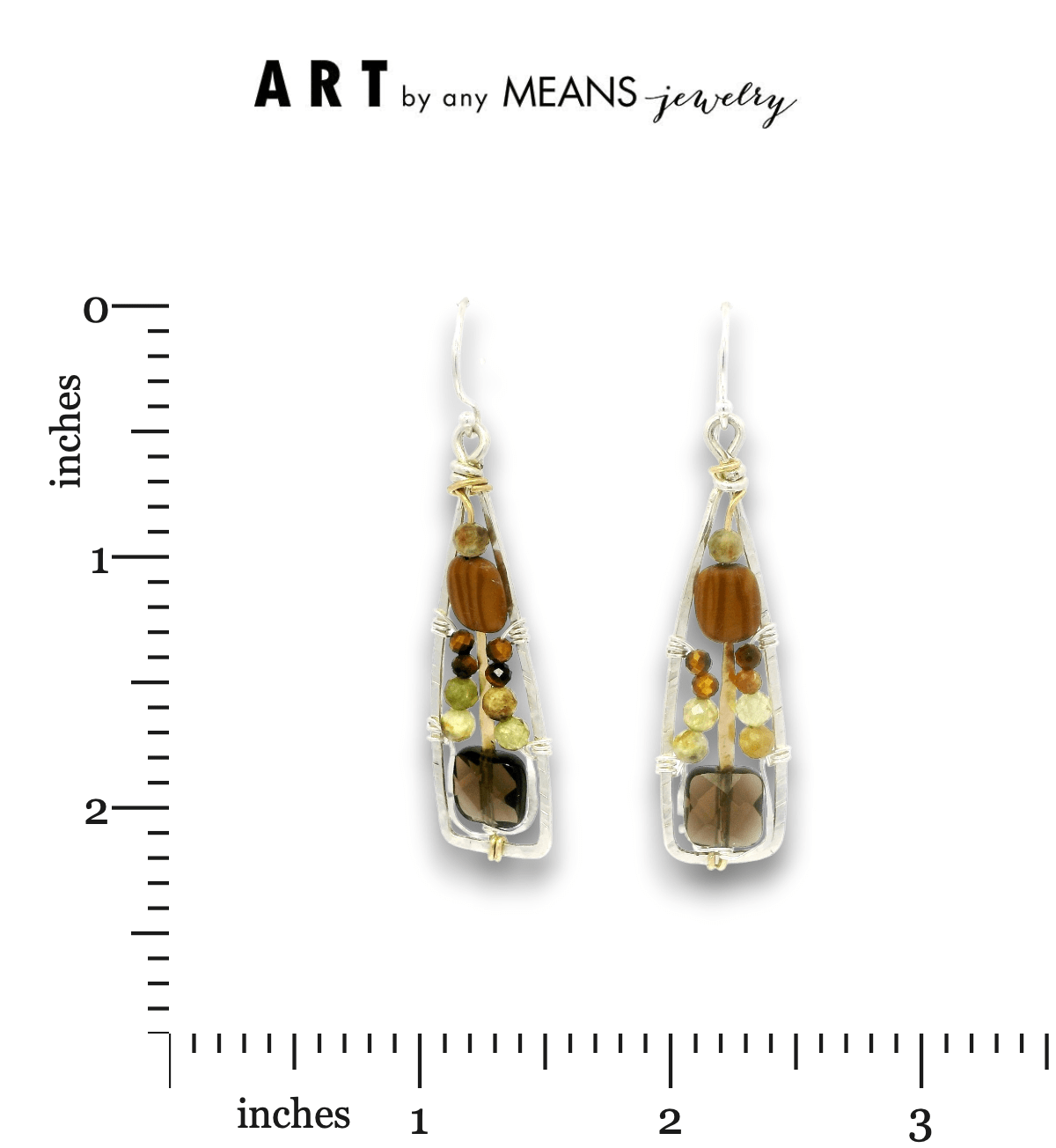 Smoky Quartz Path Drop Earrings - Art by any Means Jewelryproduct_