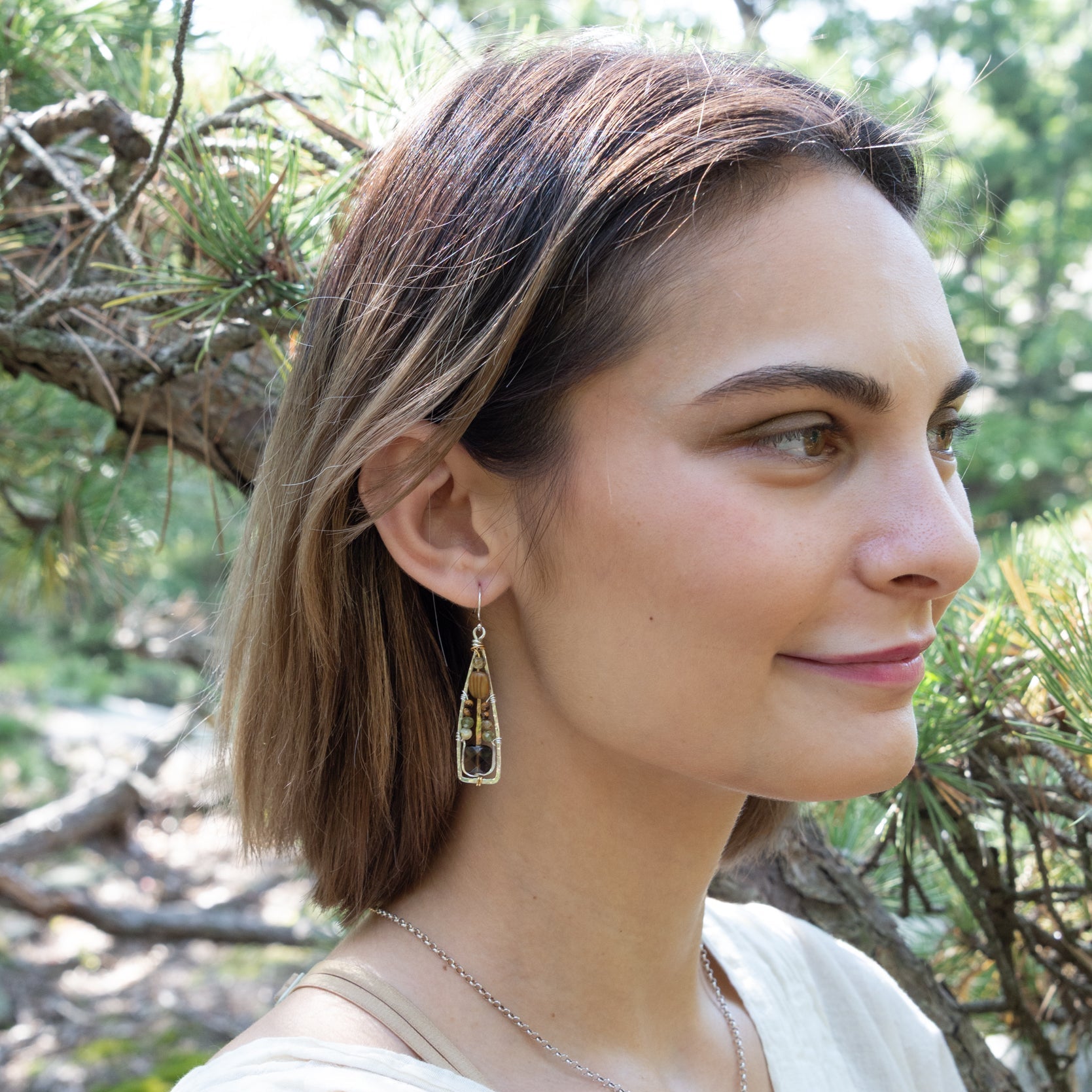 Smoky Quartz Path Drop Earrings - Art by any Means Jewelry#product_