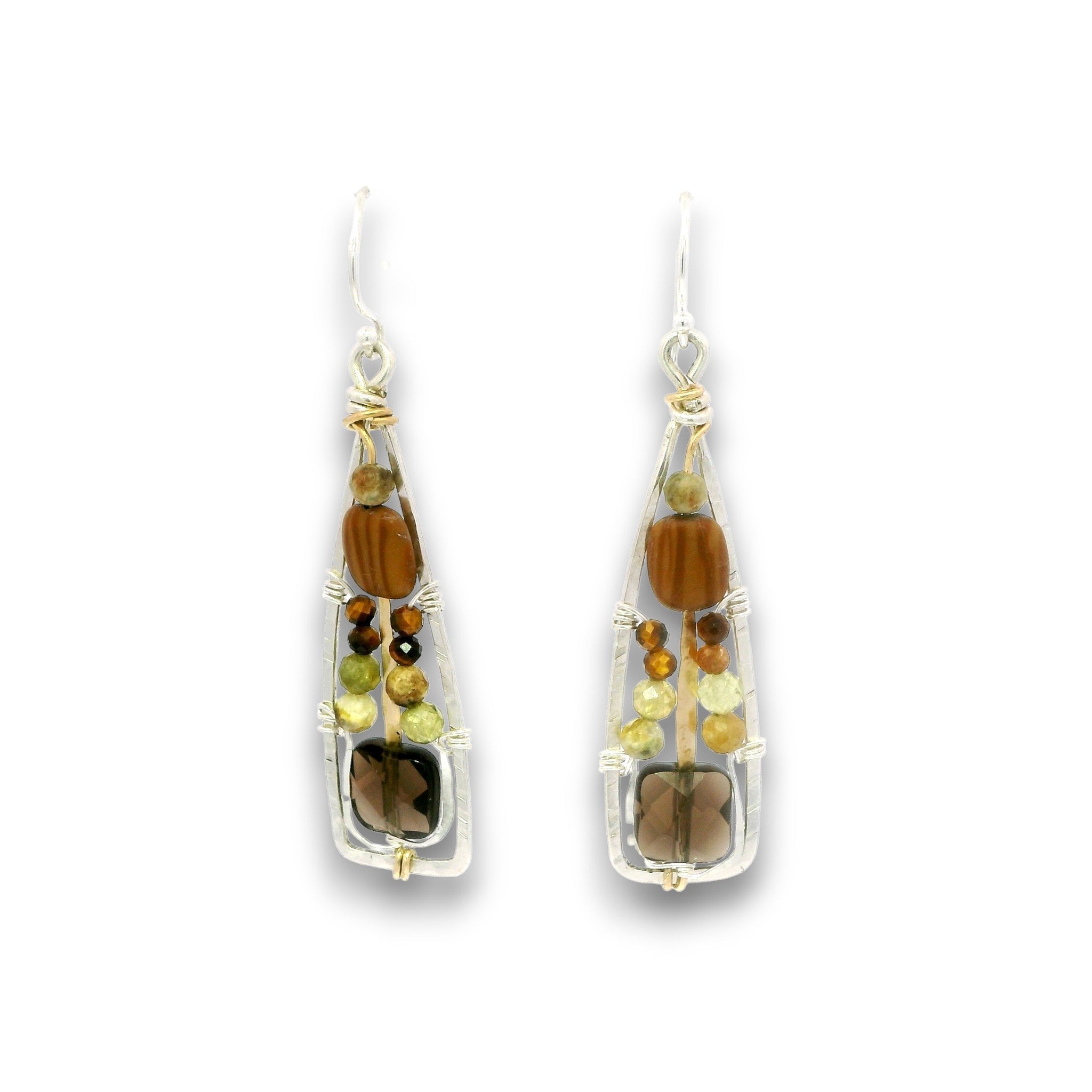 Smoky Quartz Path Drop Earrings - Art by any Means Jewelryproduct_