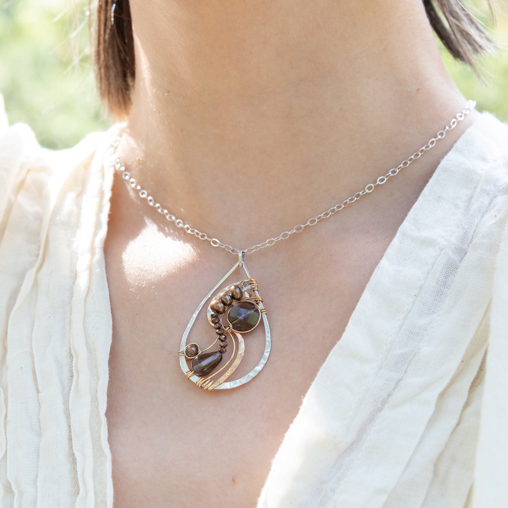 Smoky Quartz Pendant Necklace - Art by any Means Jewelry#product_