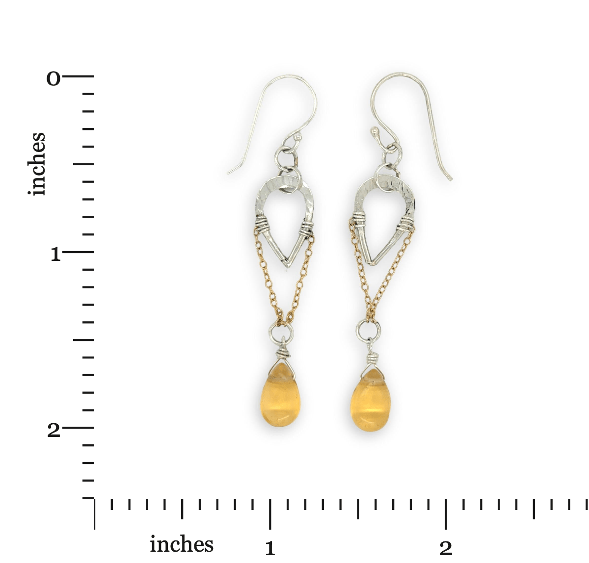 Solar Citrine Linear Chain Drop Earrings - Art by any Means Jewelryproduct_