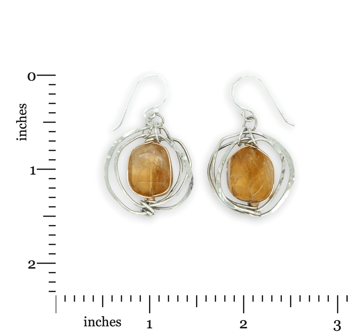 Solar Citrine Nugget Drop Earrings - Art by any Means Jewelryproduct_