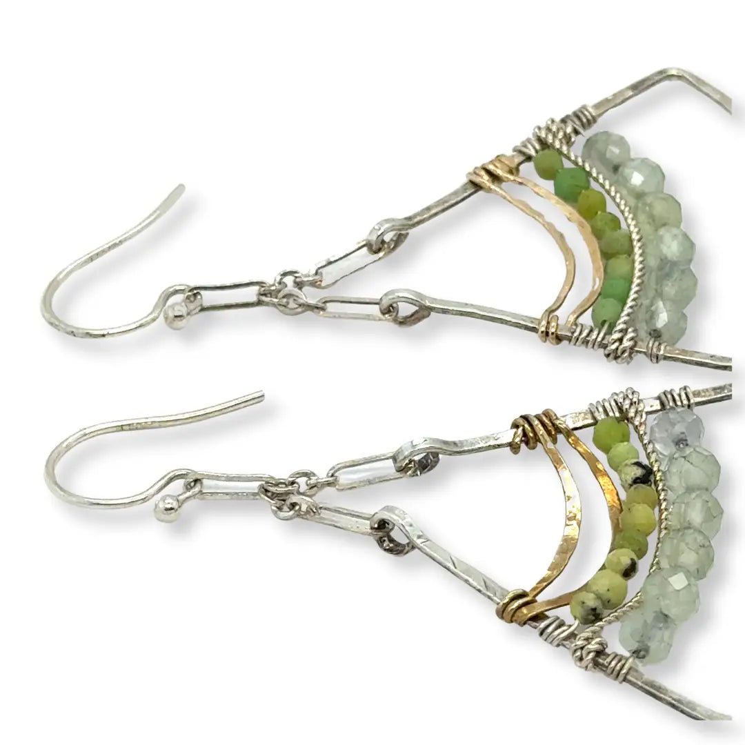 Spring Green Fan Earrings E84240 - Art by any Means Jewelryproduct_