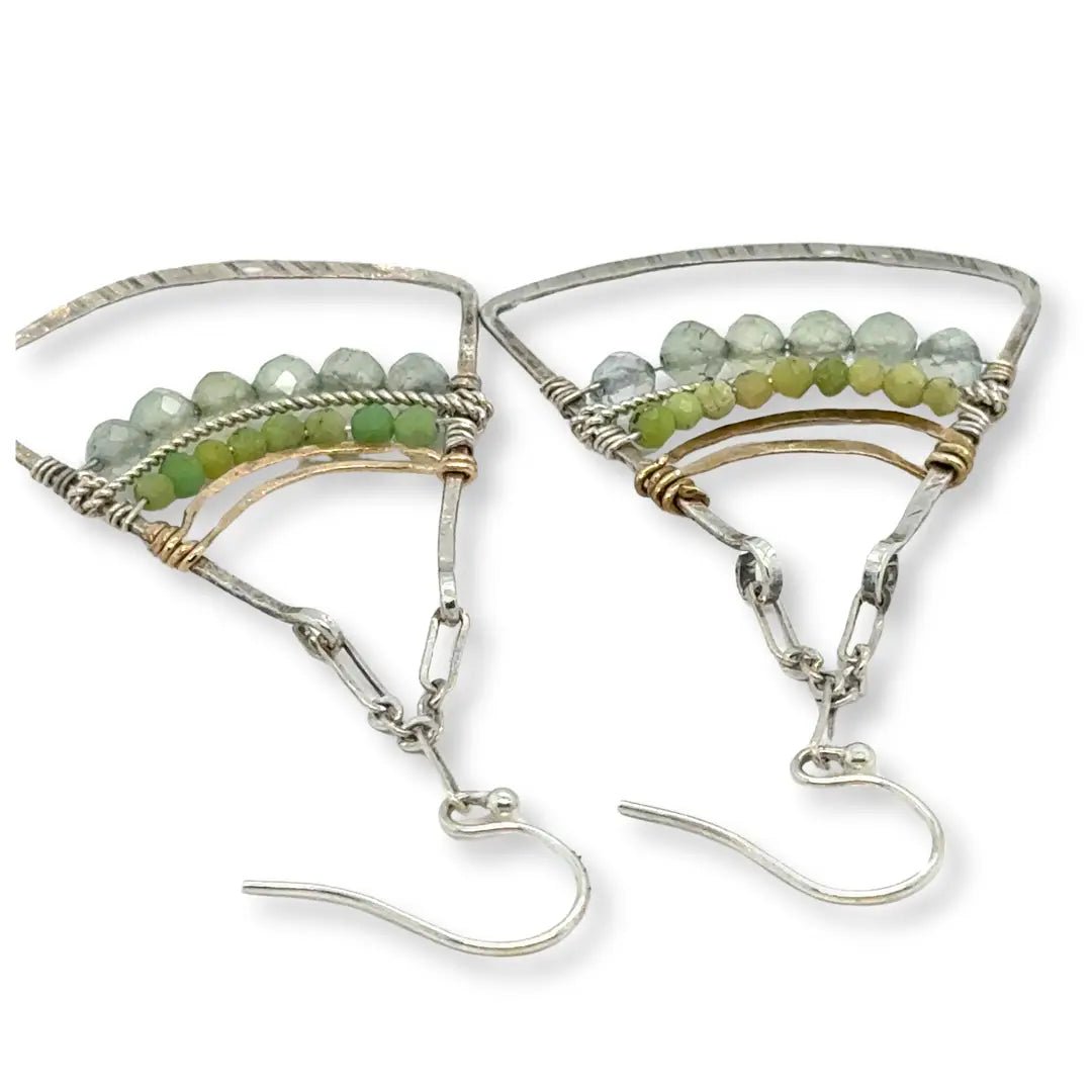 Spring Green Fan Earrings E84240 - Art by any Means Jewelryproduct_