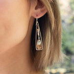 Handmade drop earrings featuring banded agate gemstones, by Art by any Means Jewelry