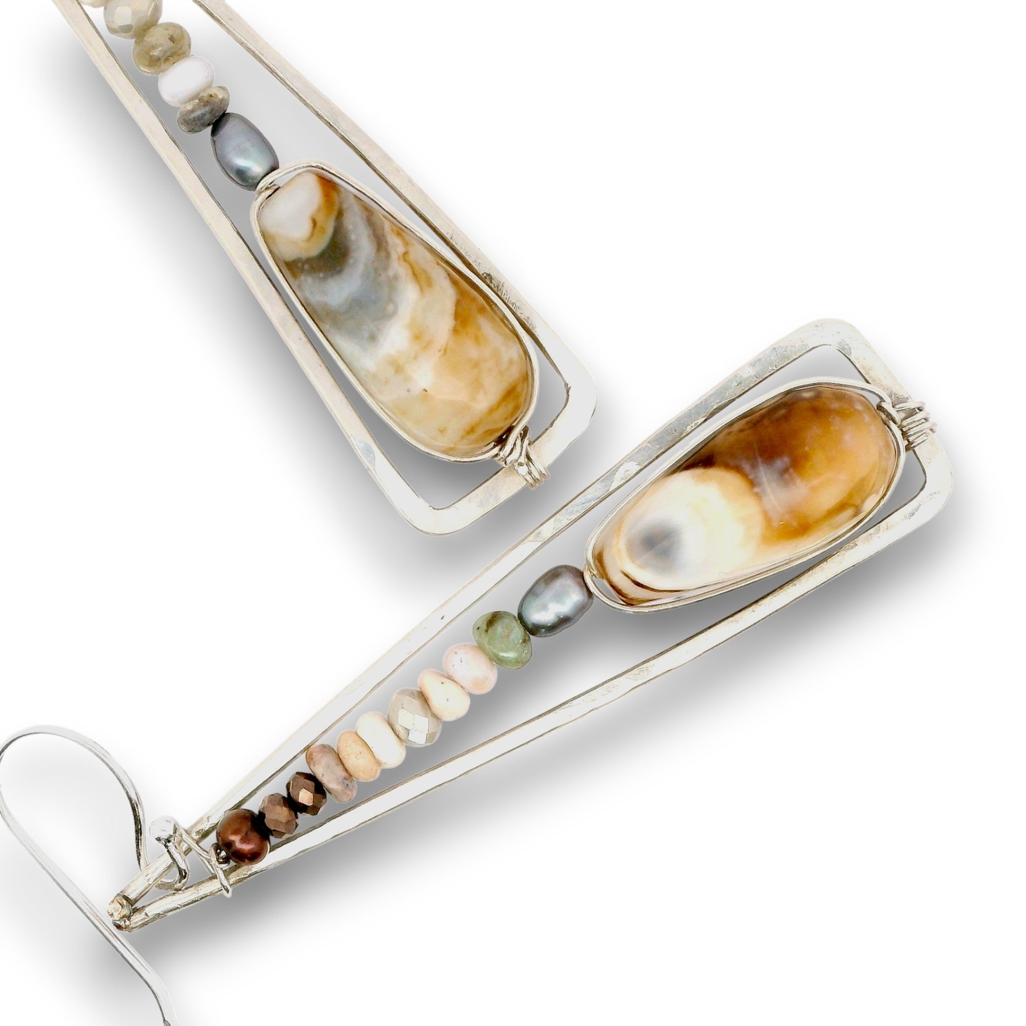 Strata Agate Drop Earrings - Art by any Means Jewelryproduct_