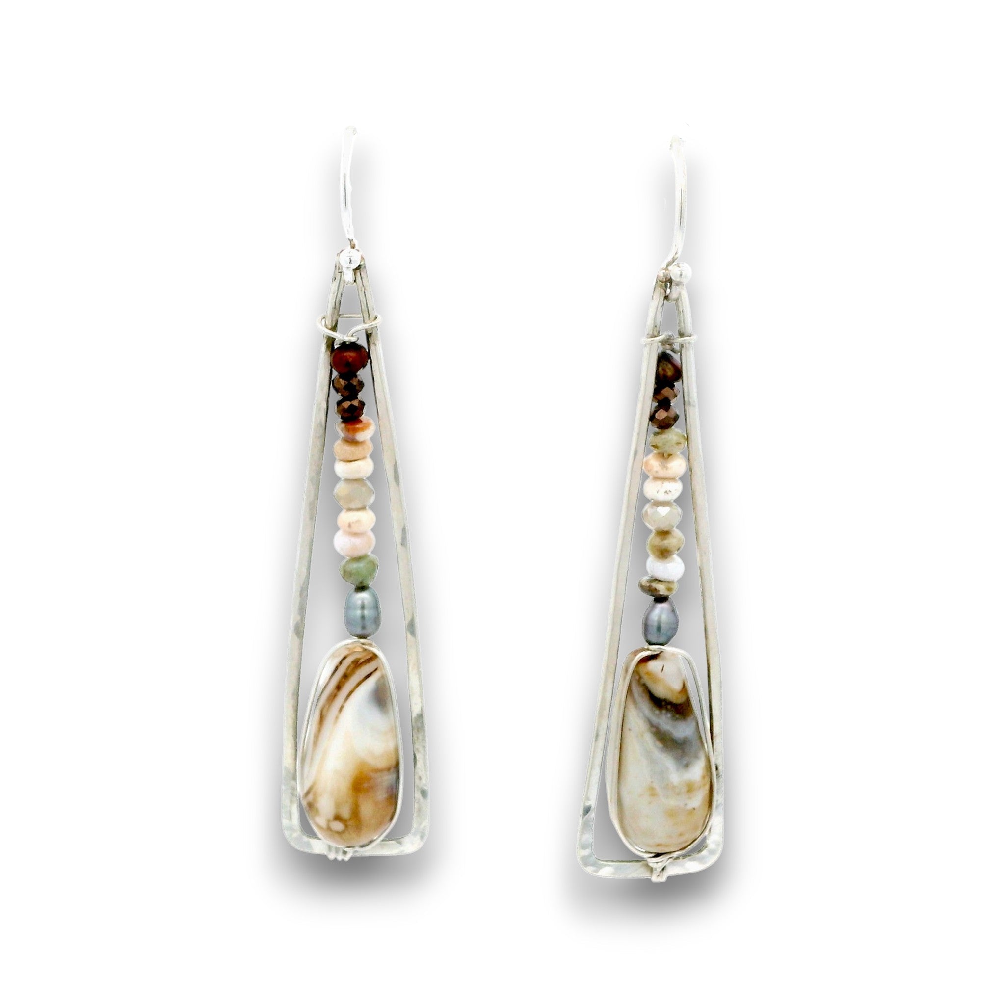 Strata Agate Drop Earrings - Art by any Means Jewelryproduct_