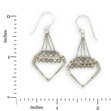 Suspended Moonstone Point Chandelier Earrings