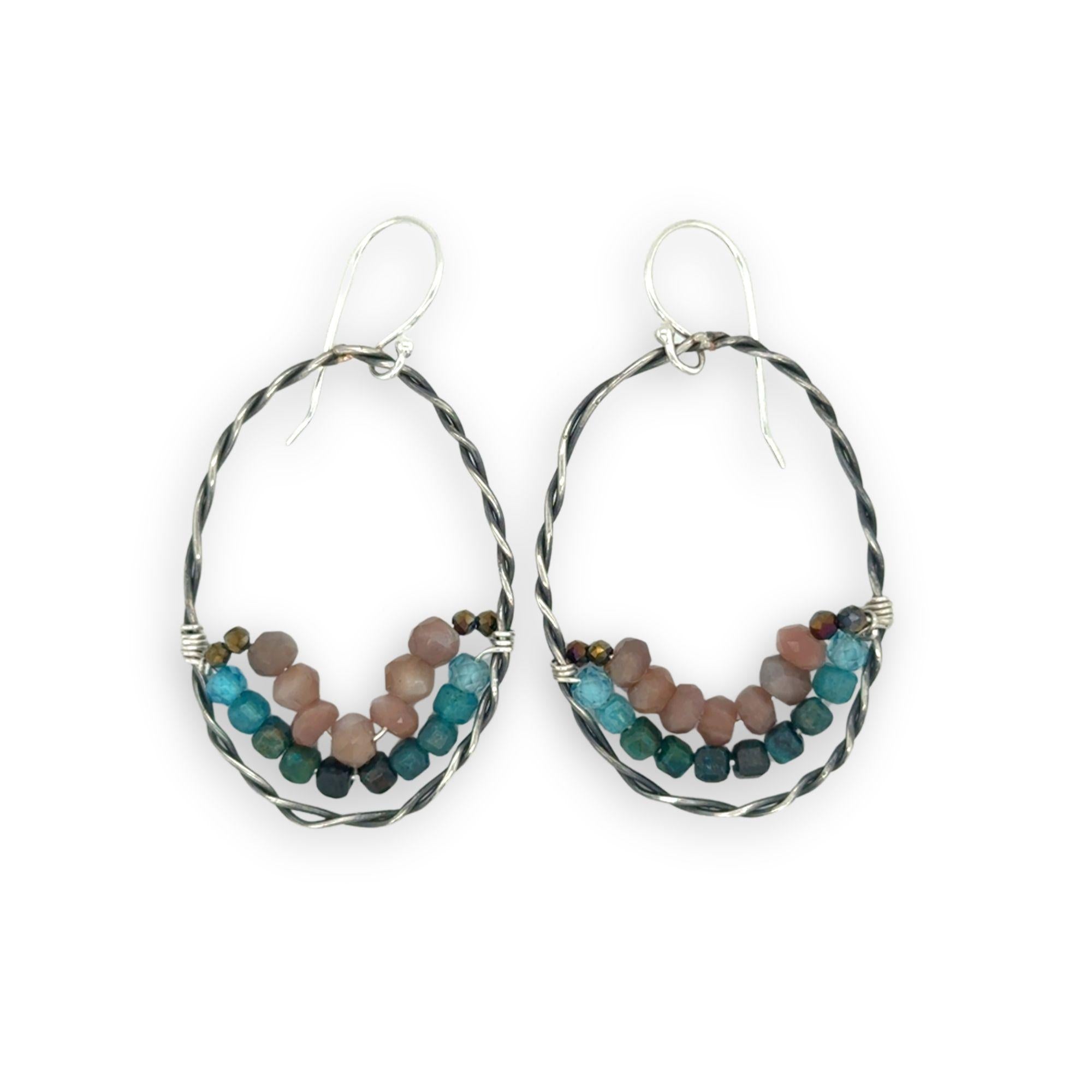 Suspension Chrysocolla Hoops E84691 - Art by any Means Jewelryproduct_