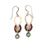 Tea Garnet and Pearl Earrings - Art by any Means Jewelryproduct_