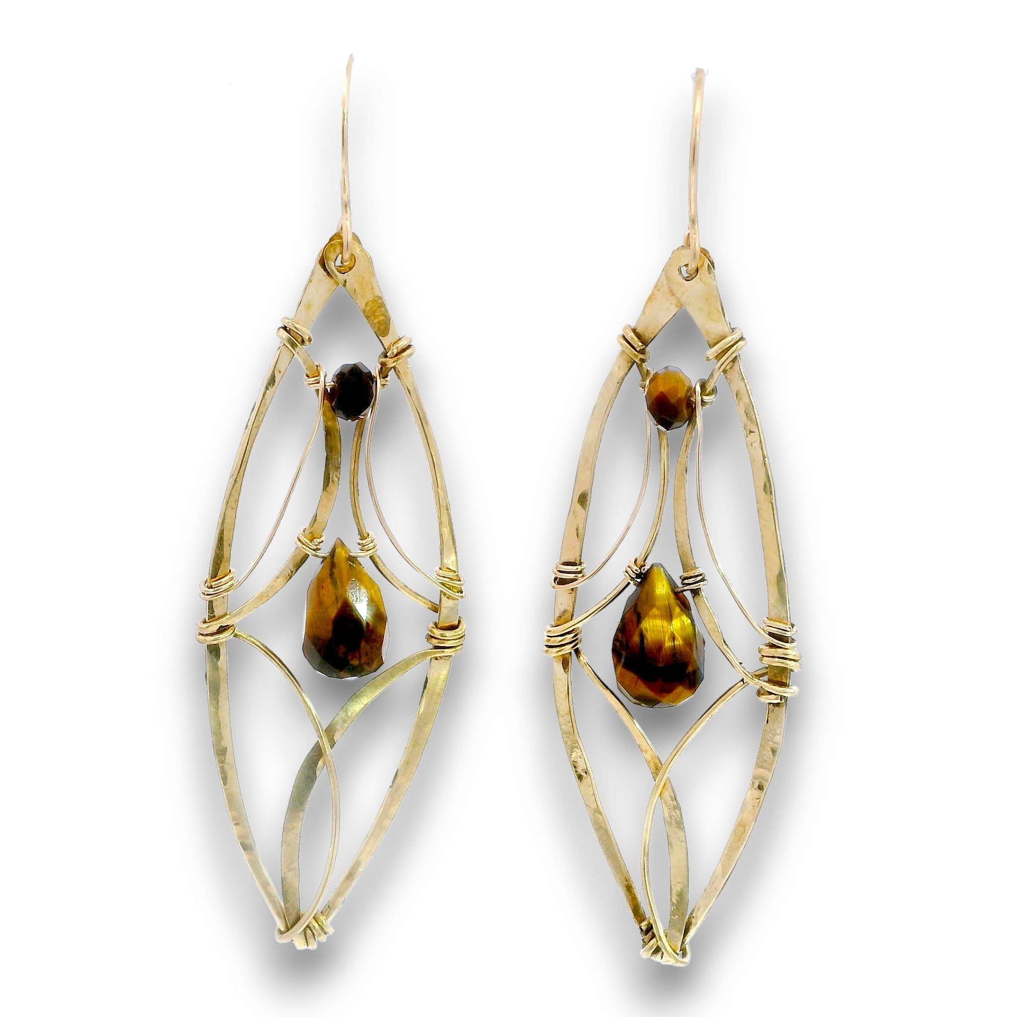 Tiger's Eye Splay Earrings - Art by any Means Jewelryproduct_