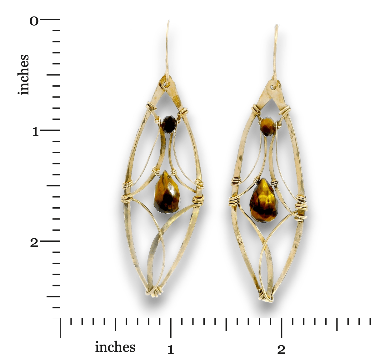 Tiger's Eye Splay Earrings - Art by any Means Jewelryproduct_
