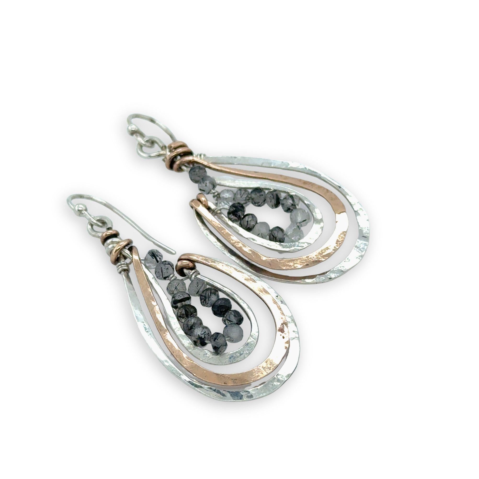 Tourmaline Quartz Basket Earrings - Art by any Means Jewelryproduct_