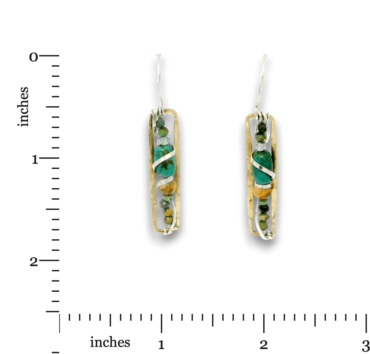 Turquoise Centripetal Force Earrings Continuous Wire Earrings - Art by any Means Jewelryproduct_