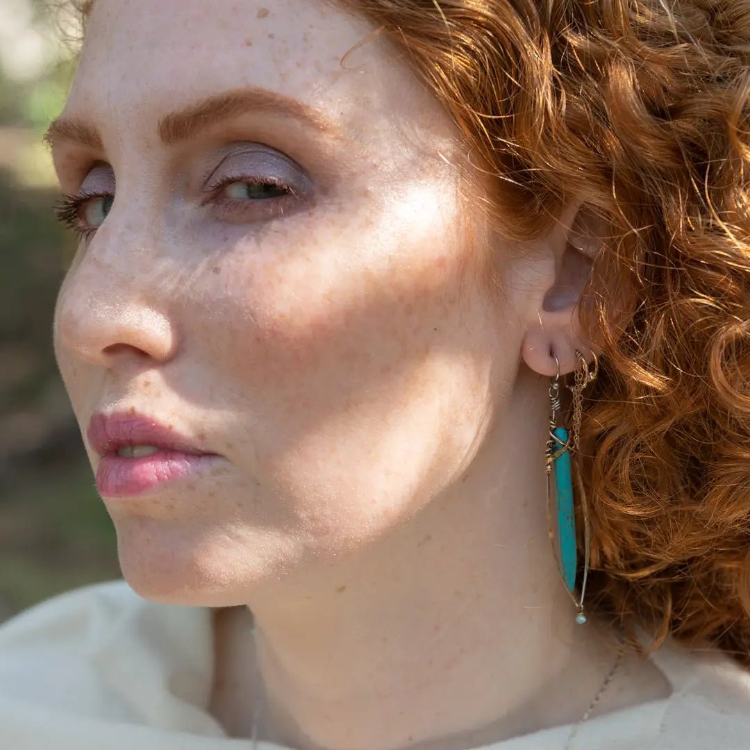 Turquoise Stalactite Earrings - Art by any Means Jewelryproduct_