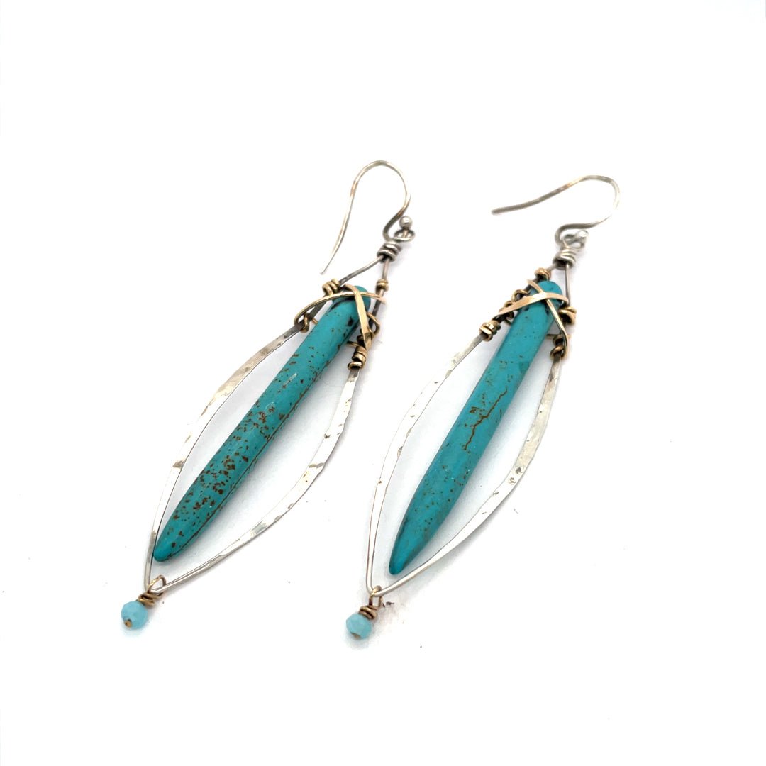 Turquoise Stalactite Earrings - Art by any Means Jewelryproduct_