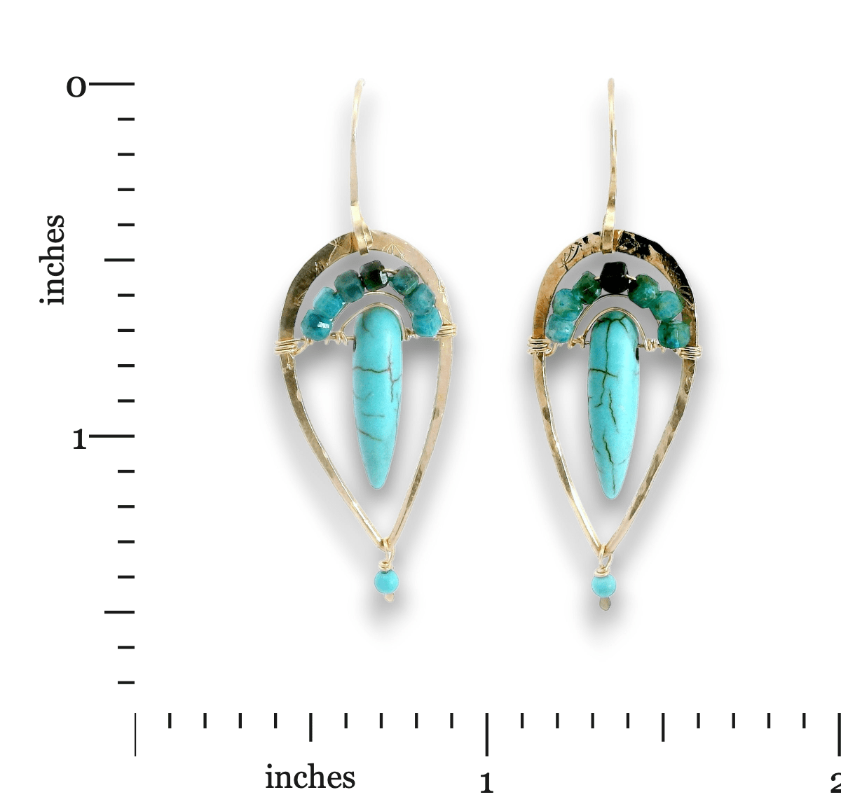 Turquoise Stalagmite Earrings - Art by any Means Jewelryproduct_