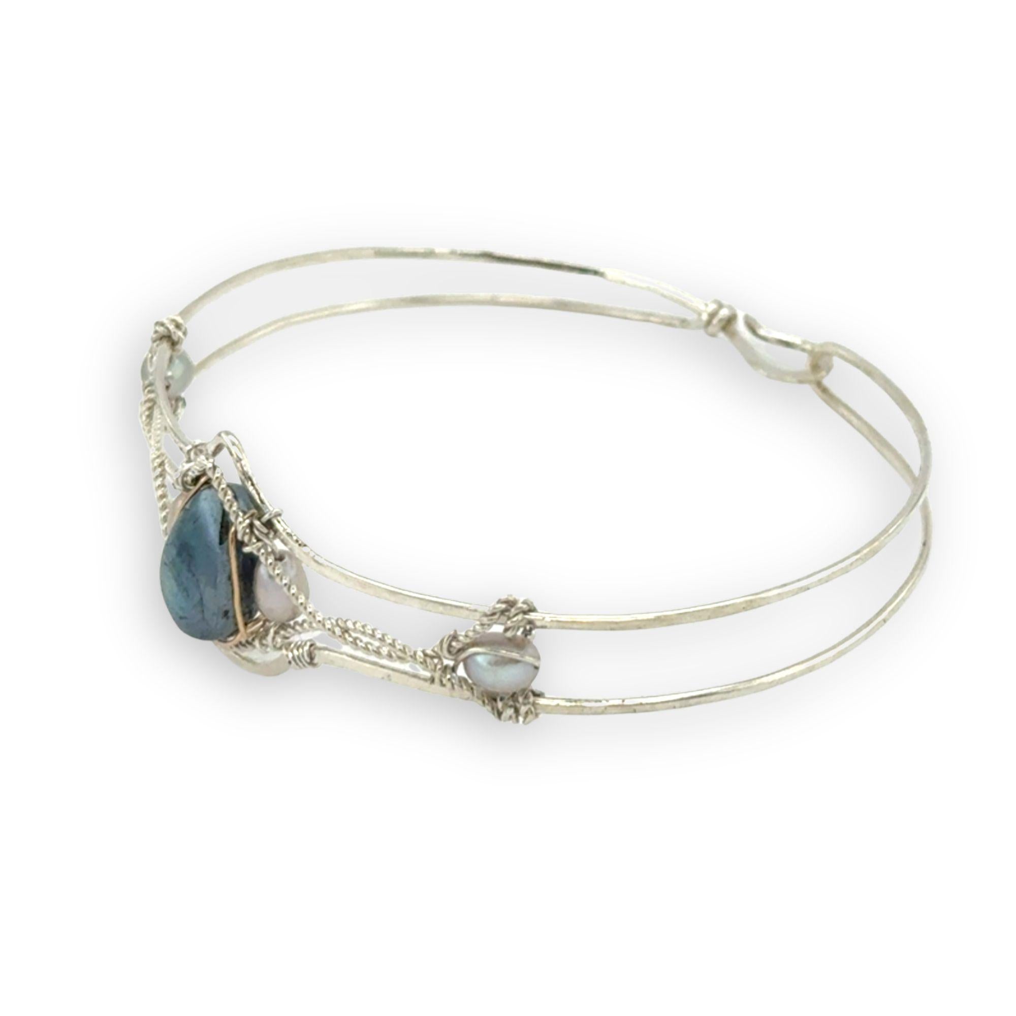 Twist of Fate Labradorite Cuff Bracelet B418 - Art by any Means Jewelryproduct_