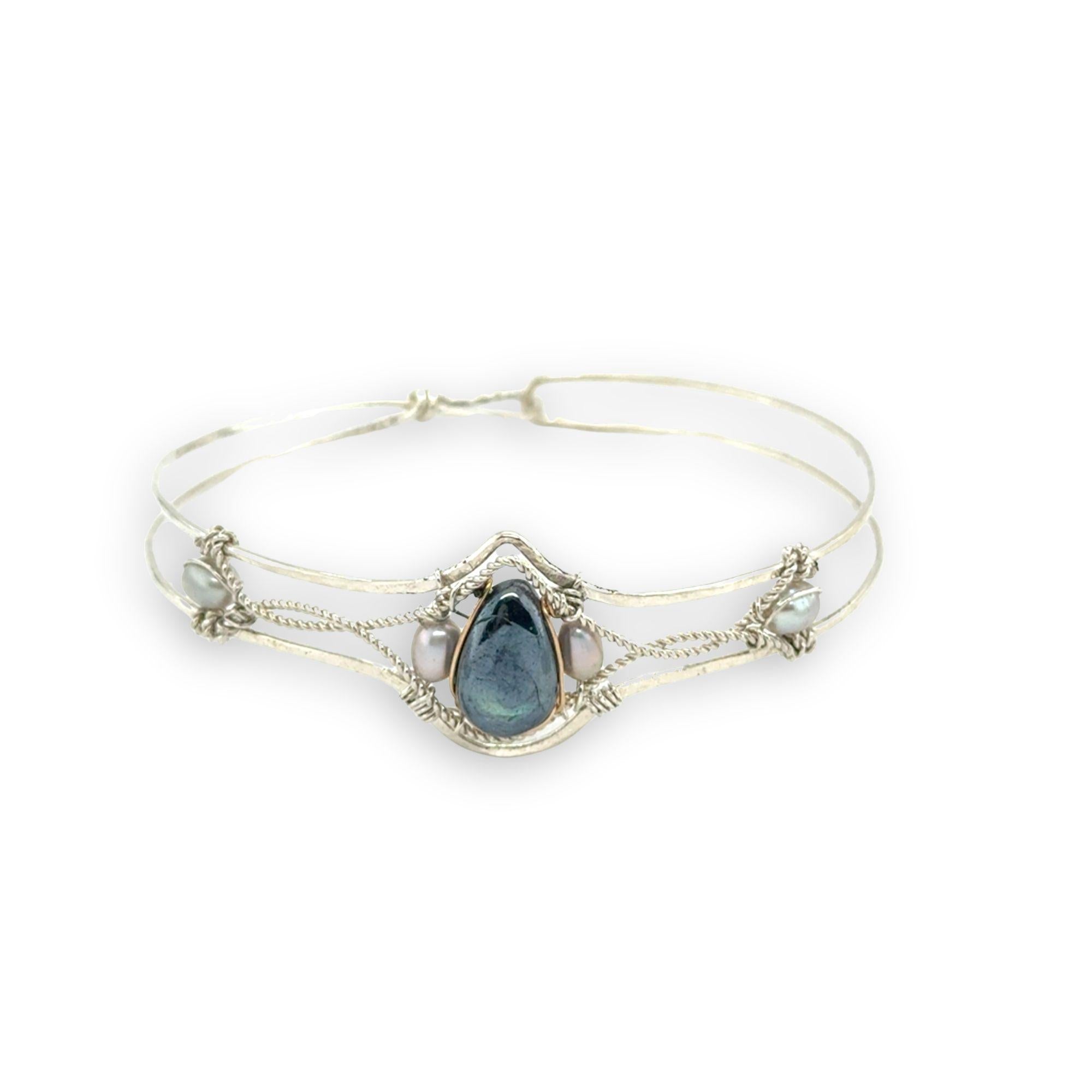 Twist of Fate Labradorite Cuff Bracelet B418 - Art by any Means Jewelryproduct_