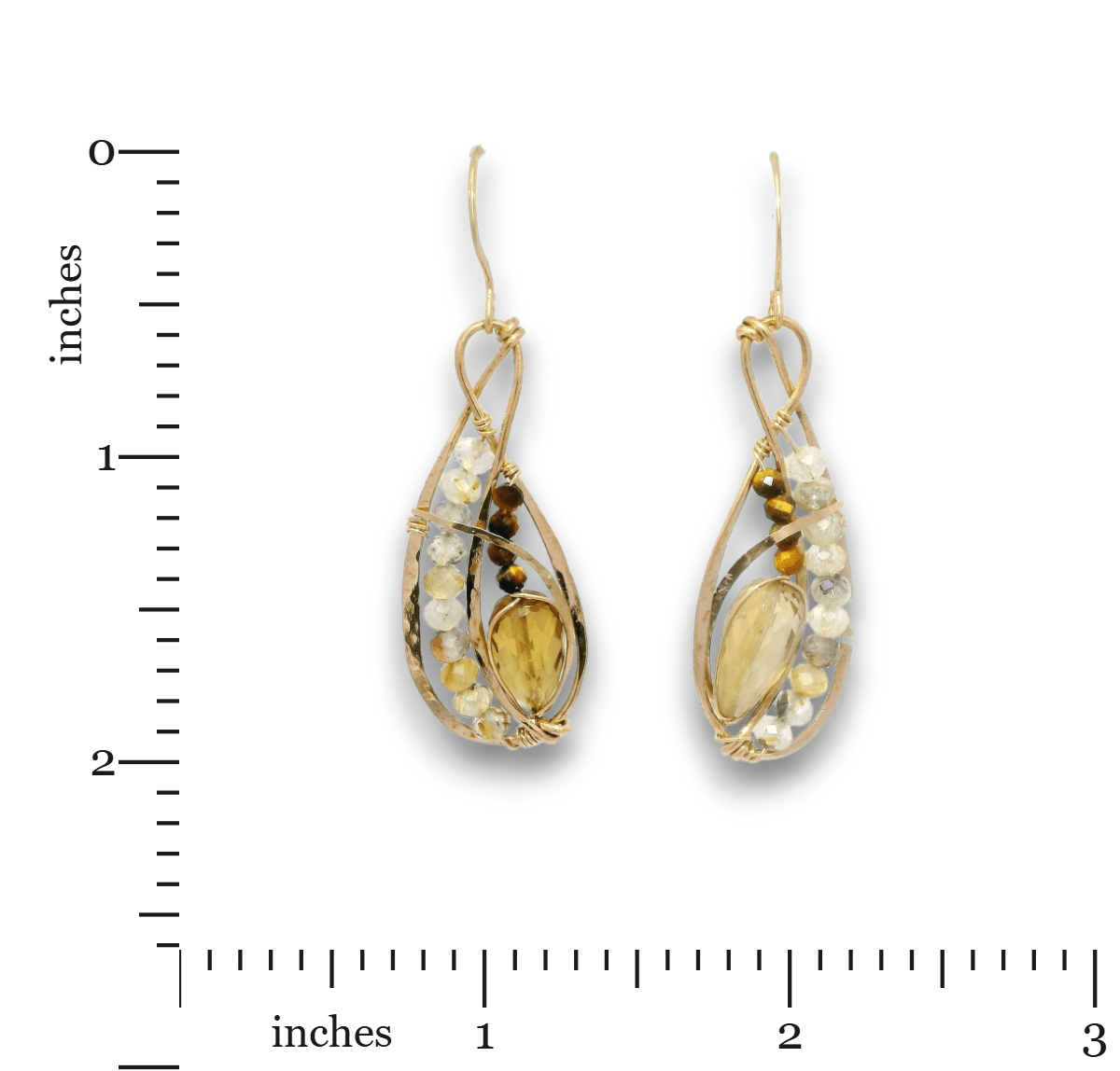 Whisky Quartz Braid Drop Earrings - Art by any Means Jewelryproduct_
