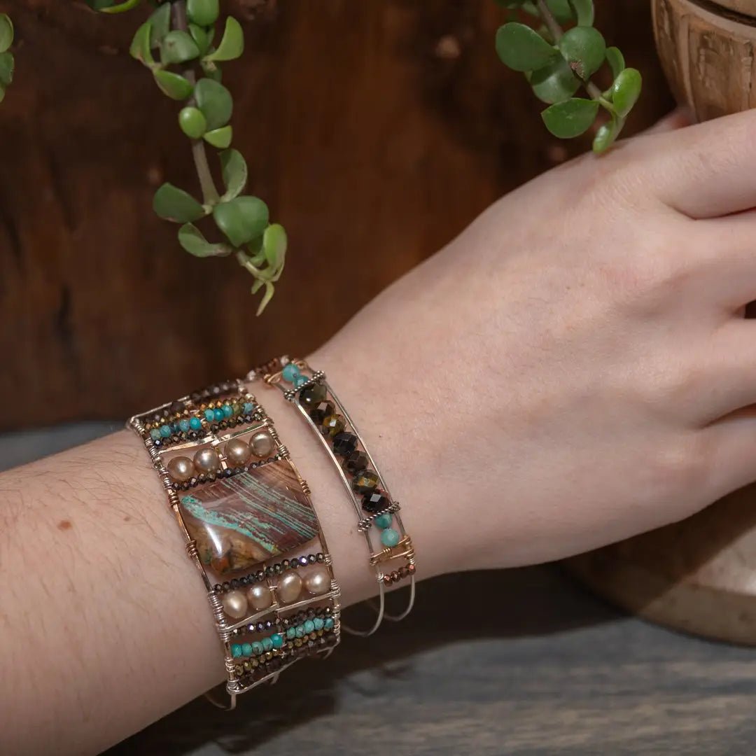 Wild West Wide Jasper Cuff Bracelet - Art by any Means Jewelryproduct_
