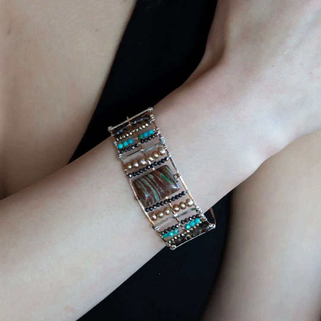 Wild West Wide Jasper Cuff Bracelet - Art by any Means Jewelryproduct_