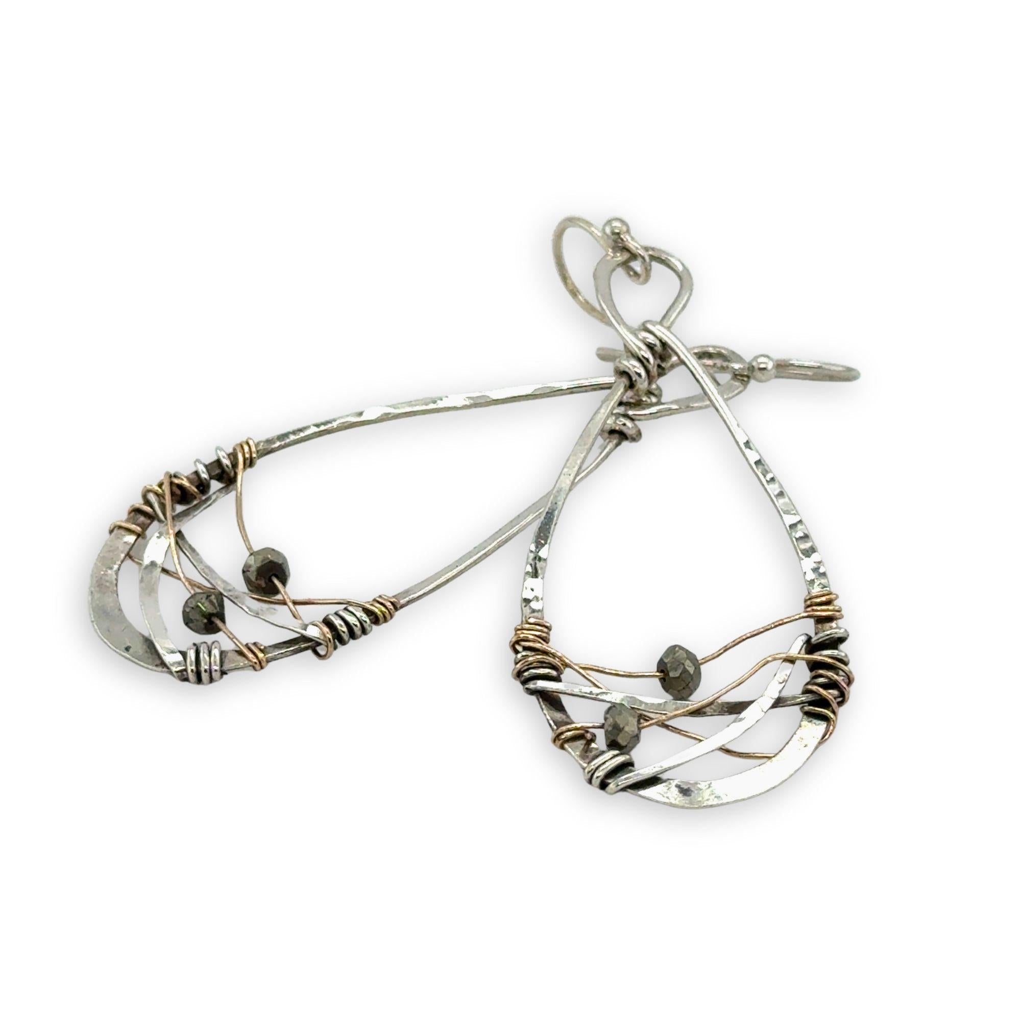 Woven Pyrite Drop Earrings - Art by any Means Jewelryproduct_
