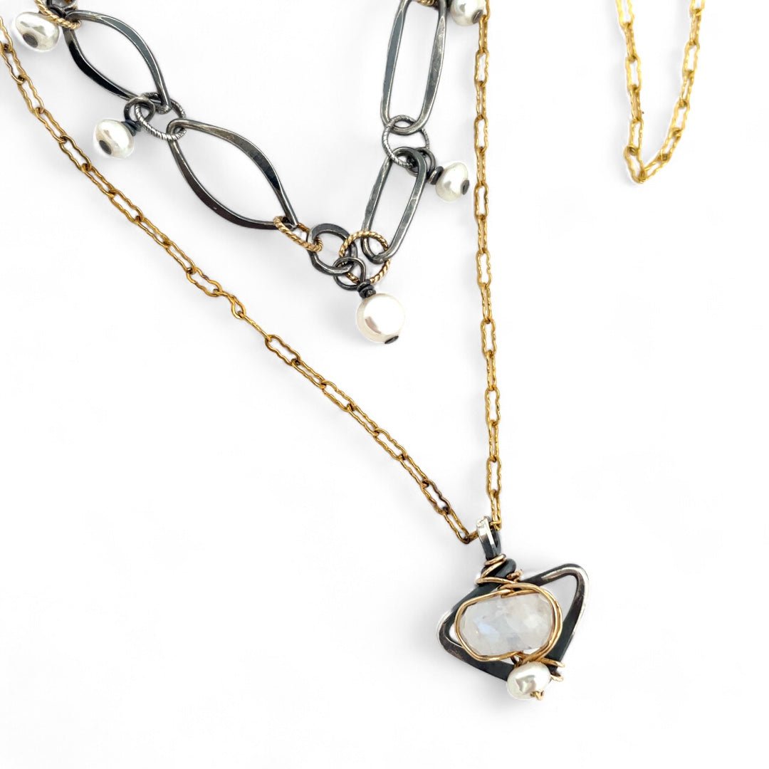 Yin & Yang Moonstone Necklace 83040N - Art by any Means Jewelryproduct_