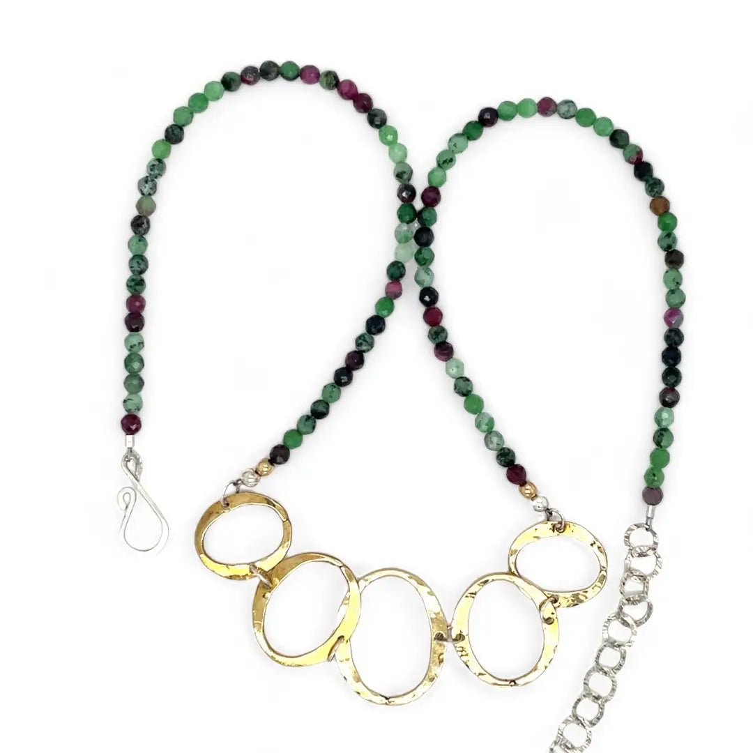 Zoisite Brass Ring Necklace 82669N - Art by any Means Jewelryproduct_