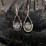 Quartz Crystal Pebble Drop Earrings