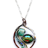 Amazonite and Crystal Pair Necklace