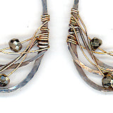 Woven Pyrite Drop Earrings