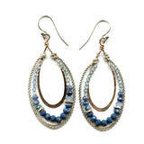 Denim Channel Drop Earrings