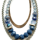 Denim Channel Drop Earrings