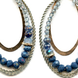 Denim Channel Drop Earrings