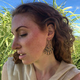 Peridot Fan Copper Earrings E78740