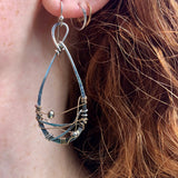 Woven Pyrite Drop Earrings