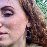 Denim Channel Drop Earrings